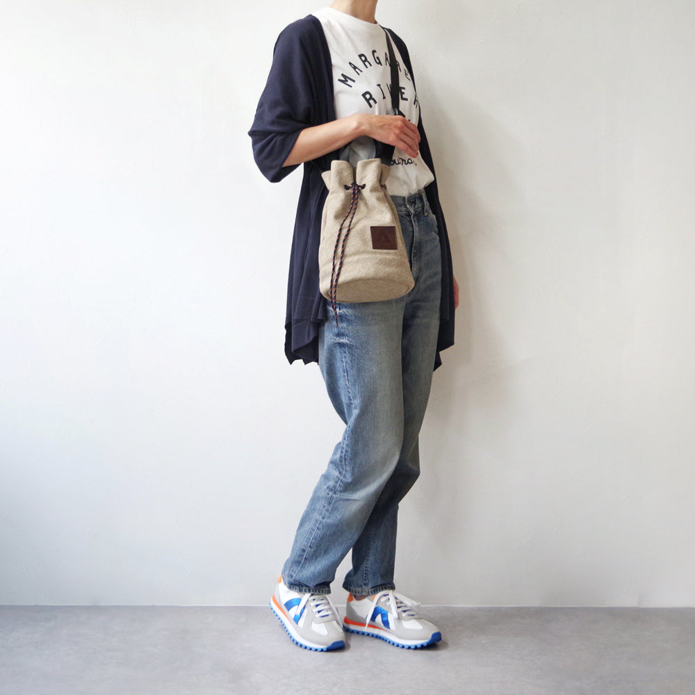 DRAWSTRING SHOULDER BAG BEIGE