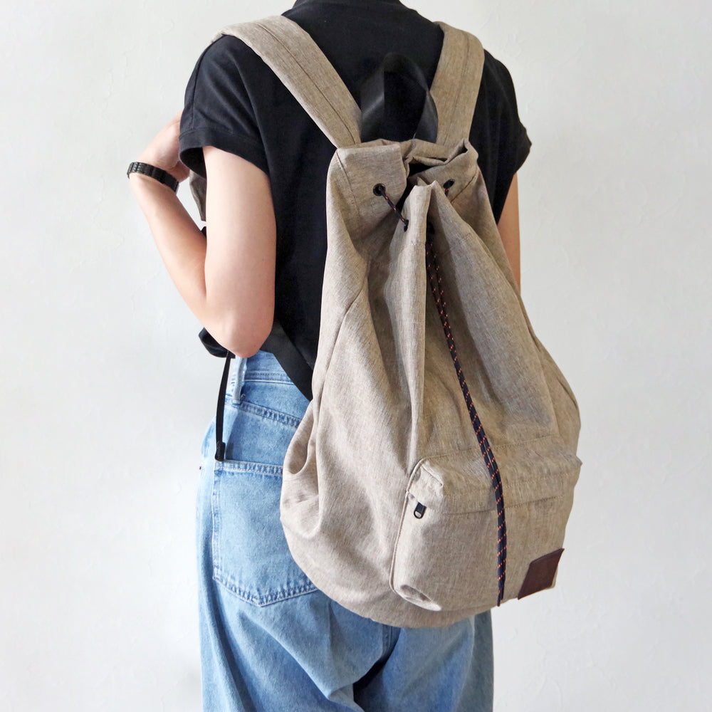 DRAWSTRING BACKPACK BEIGE