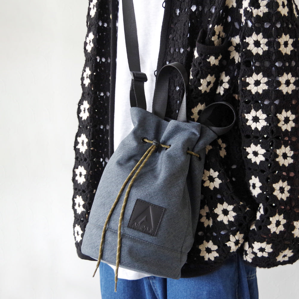 DRAWSTRING SHOULDER BAG CHARCOAL