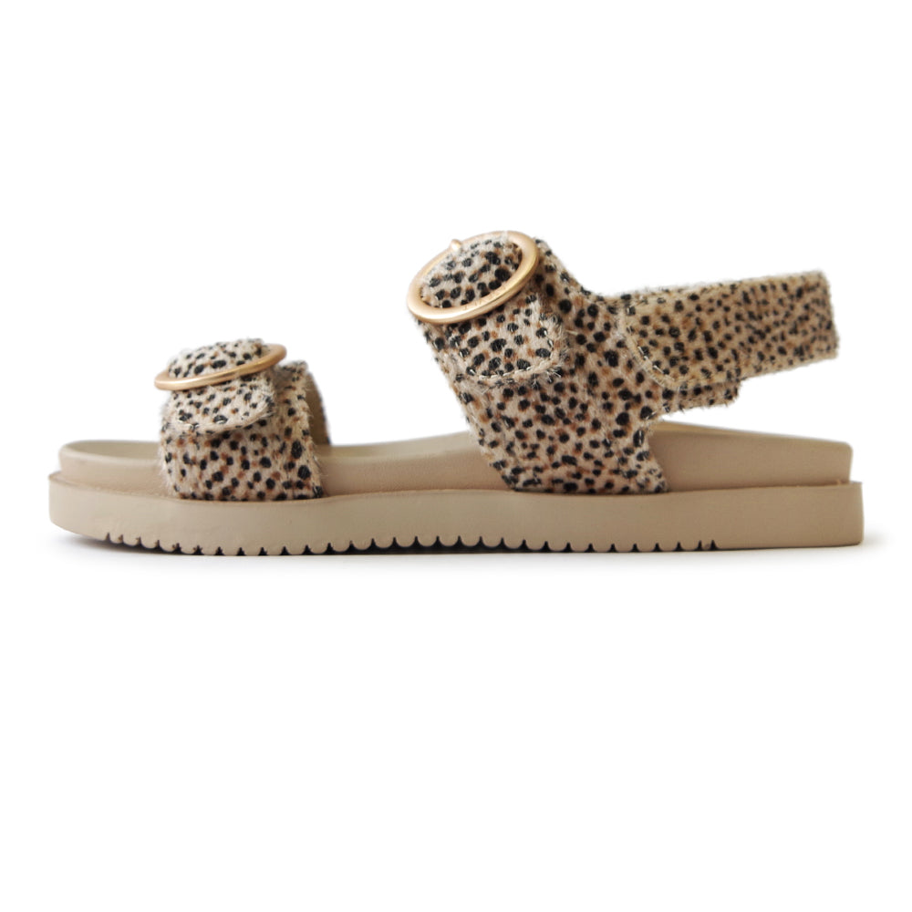 AZURA SANDALS BEIGE DOTS PONY HAIR