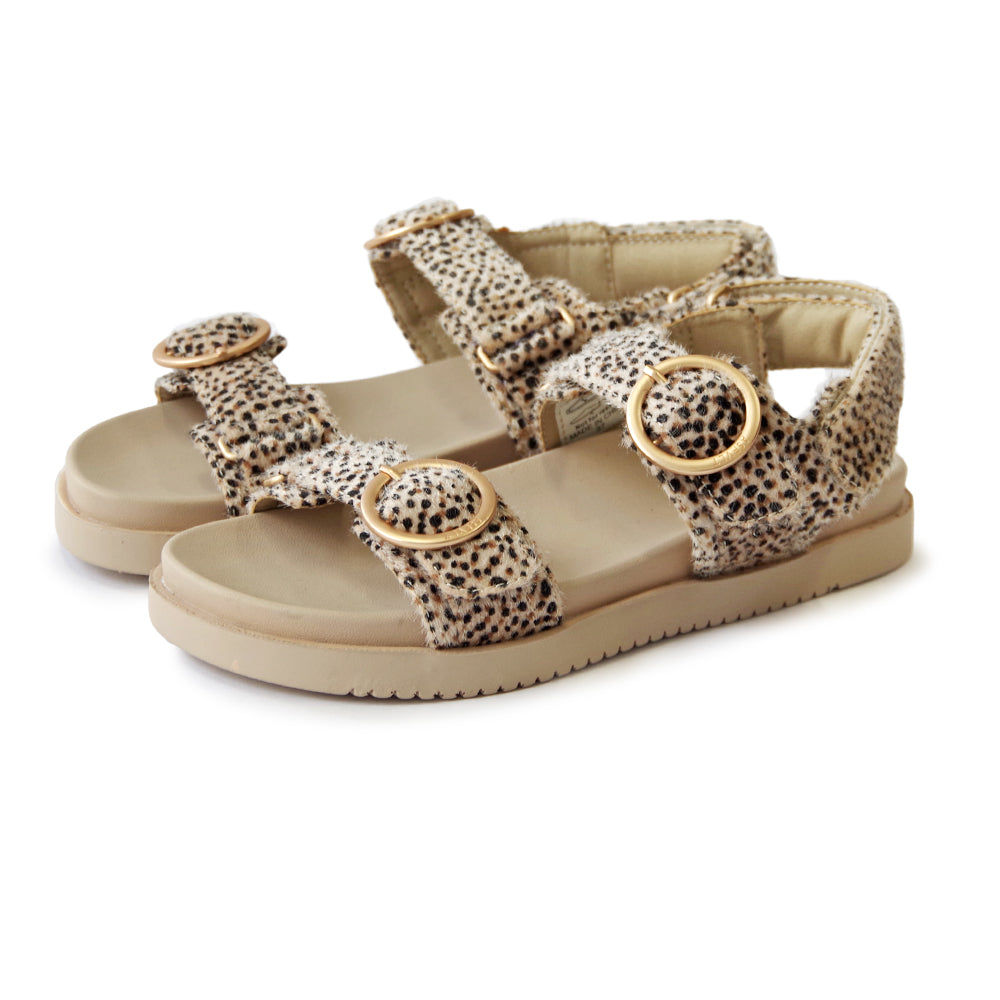 AZURA SANDALS BEIGE DOTS PONY HAIR