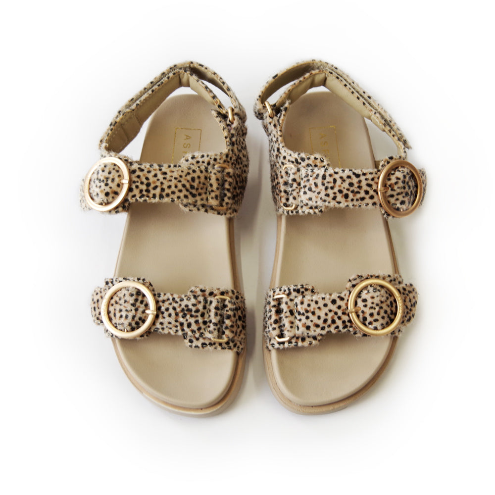 AZURA SANDALS BEIGE DOTS PONY HAIR
