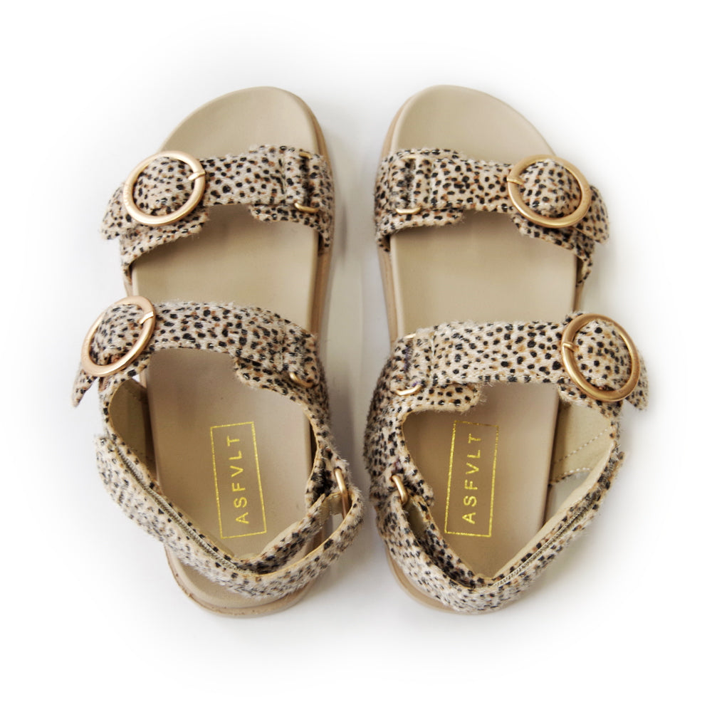 AZURA SANDALS BEIGE DOTS PONY HAIR