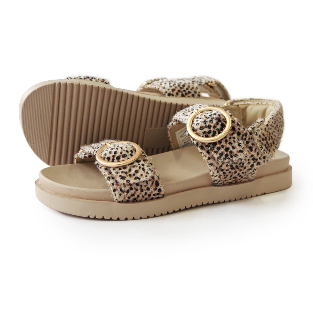 AZURA SANDALS BEIGE DOTS PONY HAIR