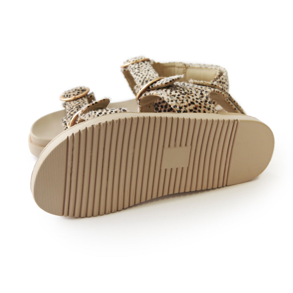 AZURA SANDALS BEIGE DOTS PONY HAIR