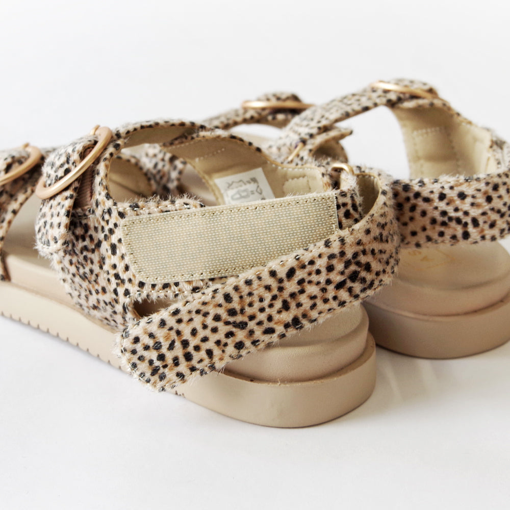 AZURA SANDALS BEIGE DOTS PONY HAIR