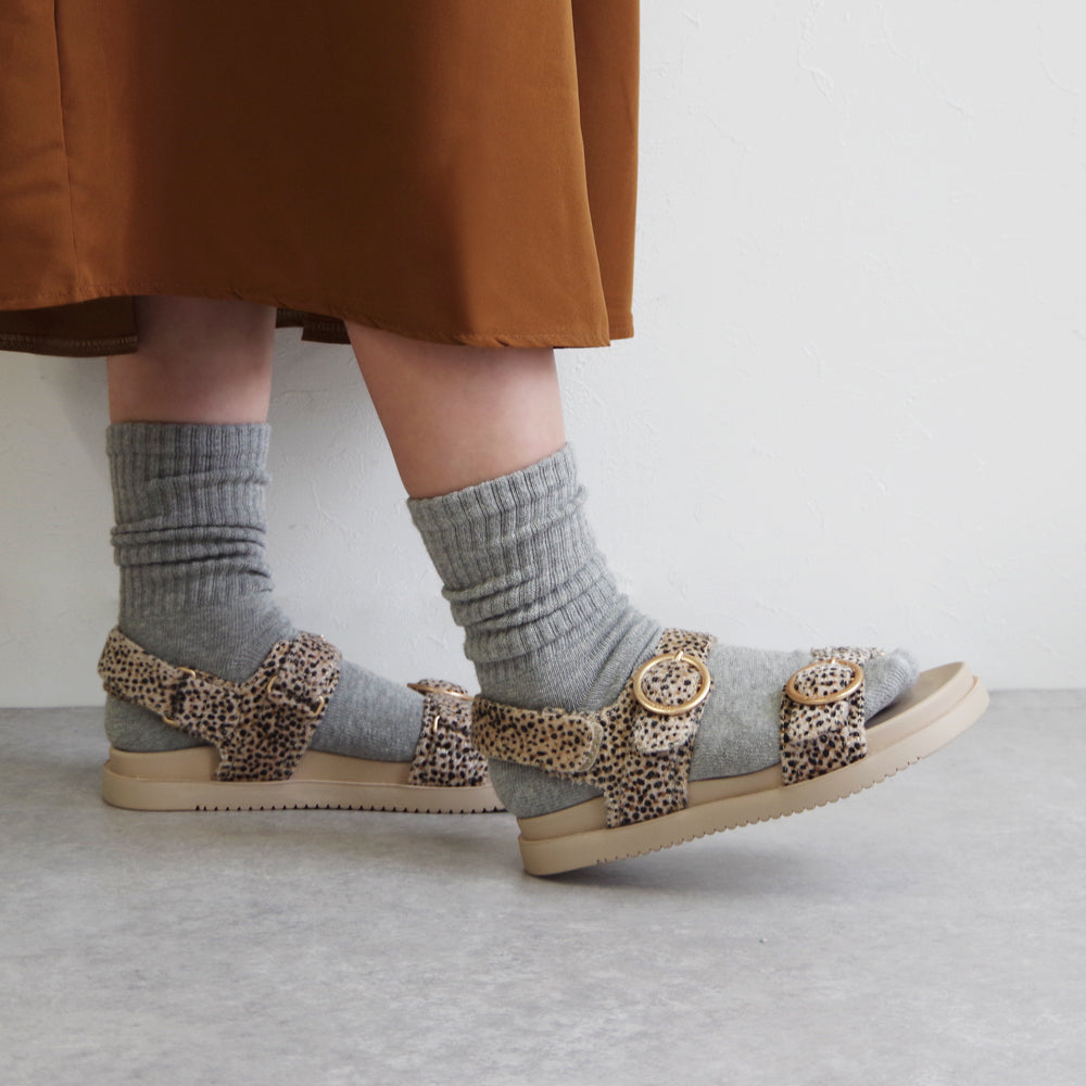 AZURA SANDALS BEIGE DOTS PONY HAIR