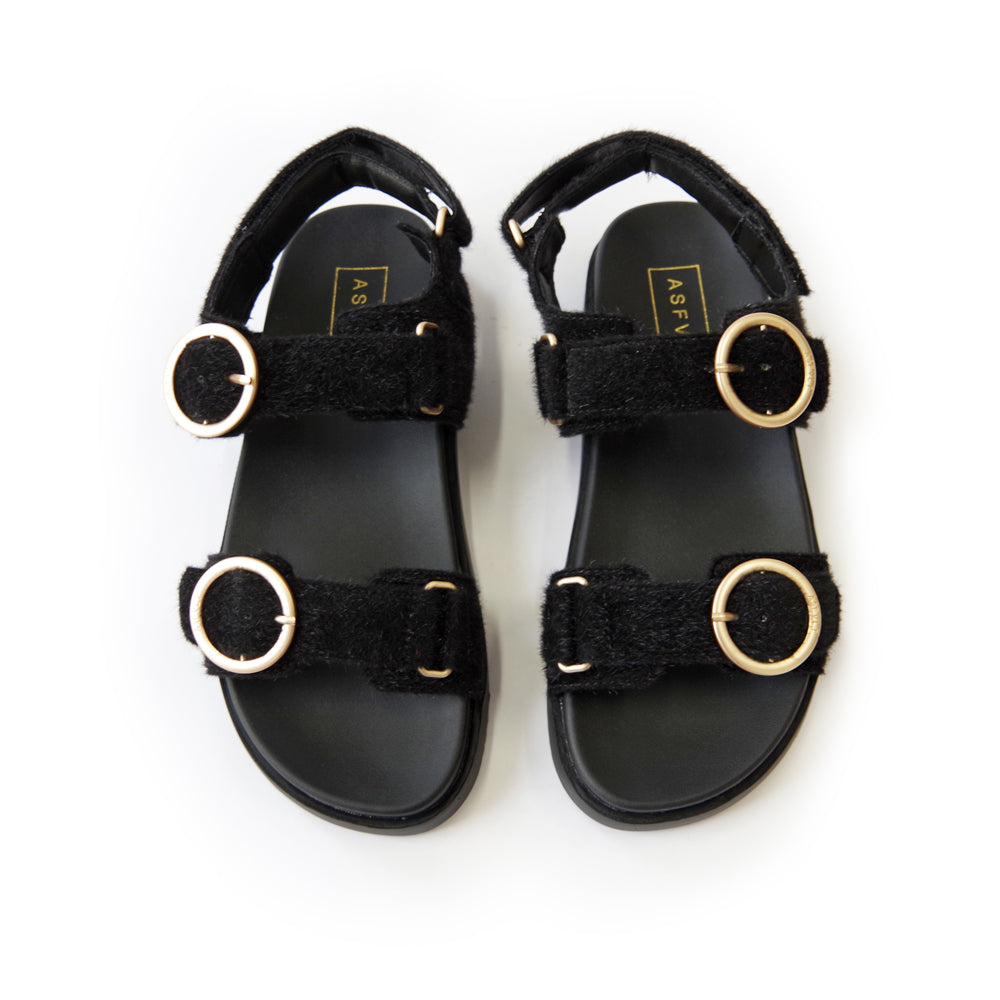 AZURA SANDALS BLACK PONY HAIR