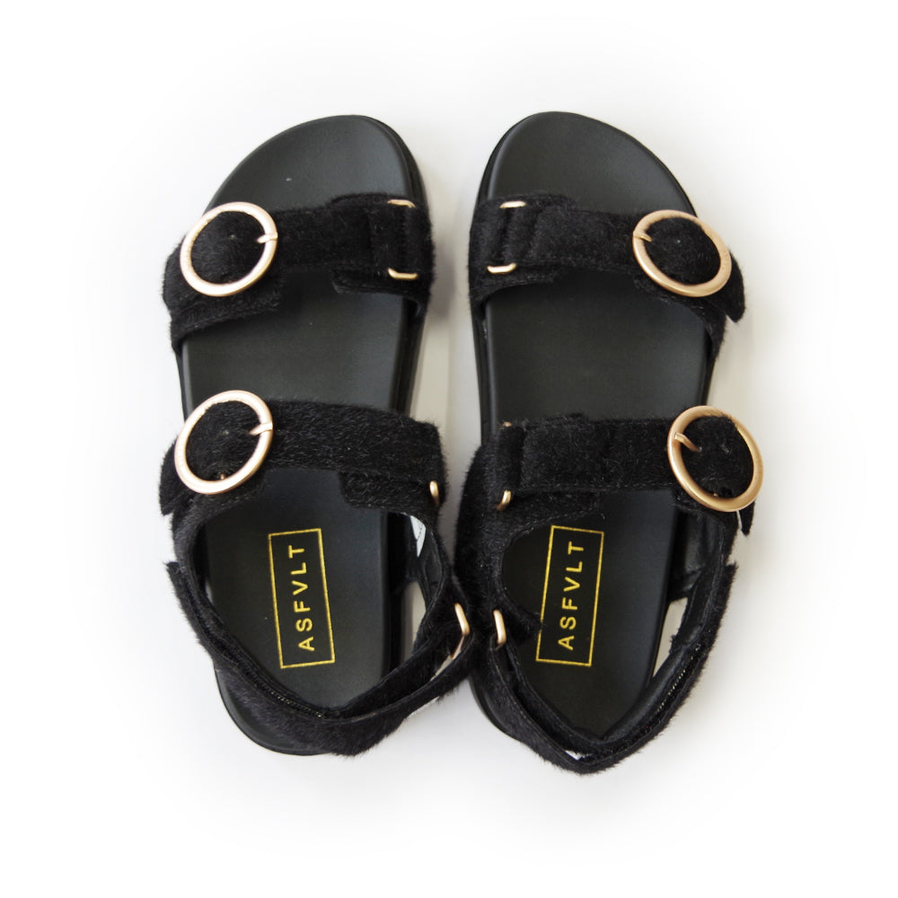AZURA SANDALS BLACK PONY HAIR