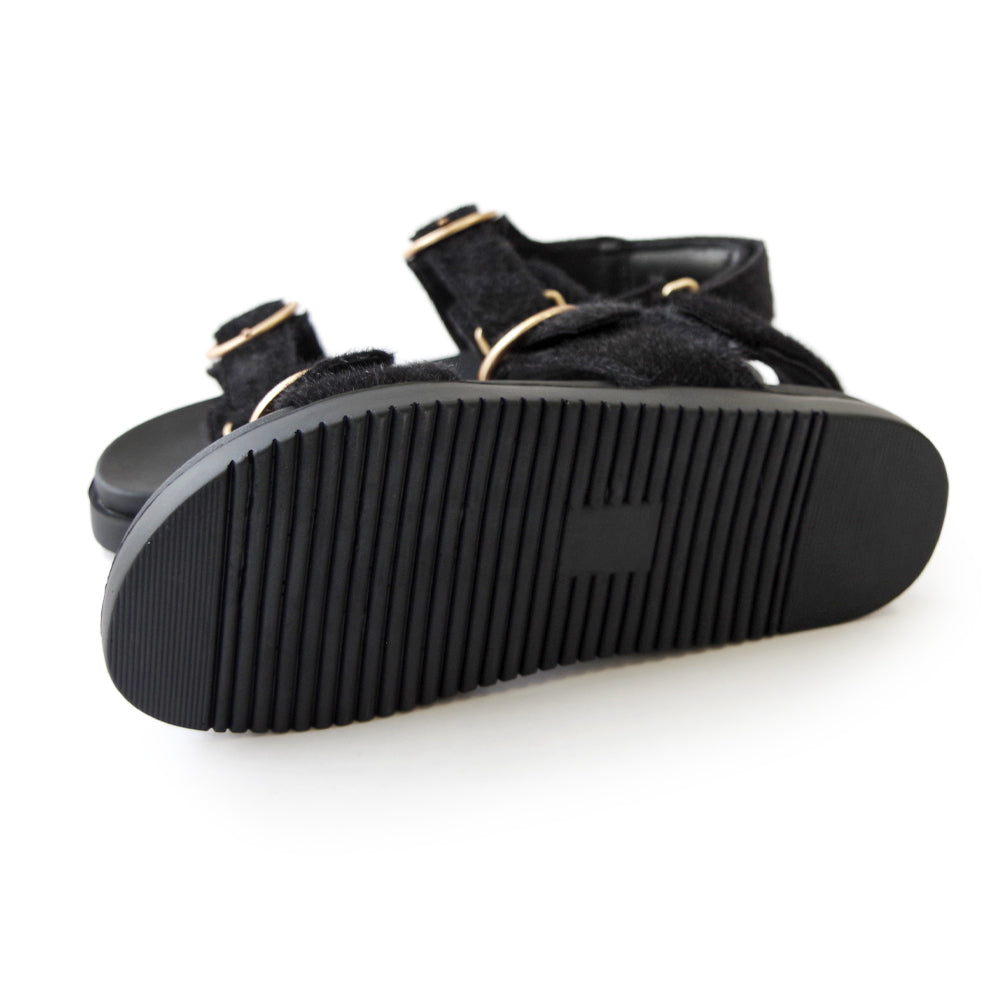 AZURA SANDALS BLACK PONY HAIR