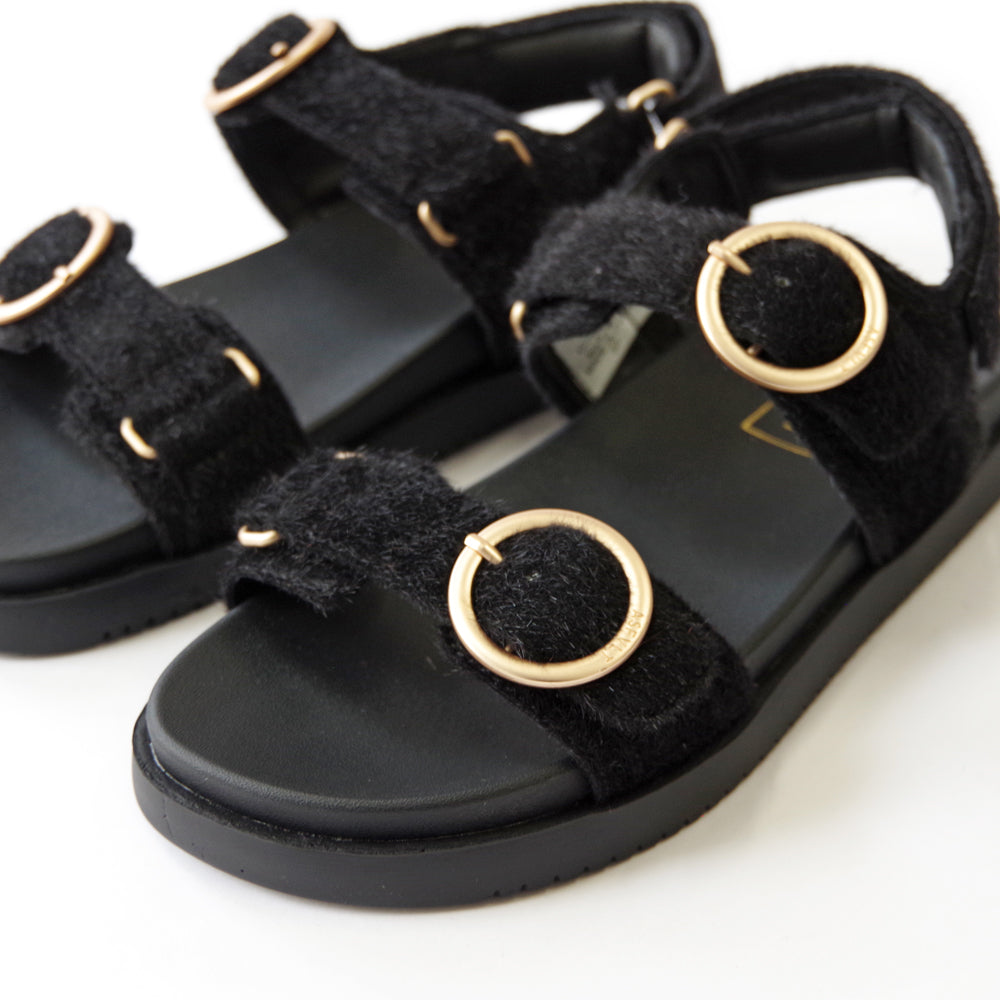 AZURA SANDALS BLACK PONY HAIR