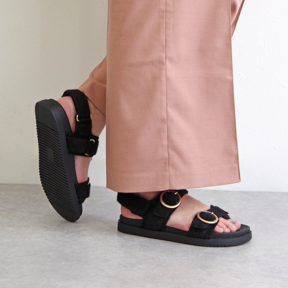 AZURA SANDALS BLACK PONY HAIR