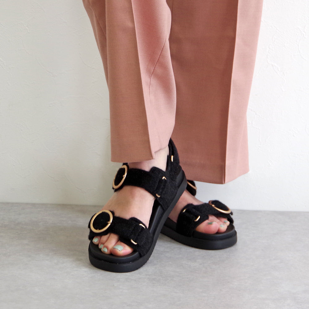 AZURA SANDALS BLACK PONY HAIR