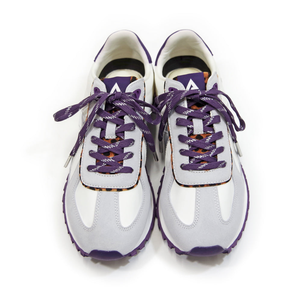 GATE WHITE SILVER LEOPARD PONY HAIR DK PURPLE