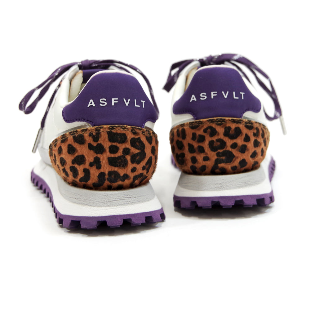 GATE WHITE SILVER LEOPARD PONY HAIR DK PURPLE