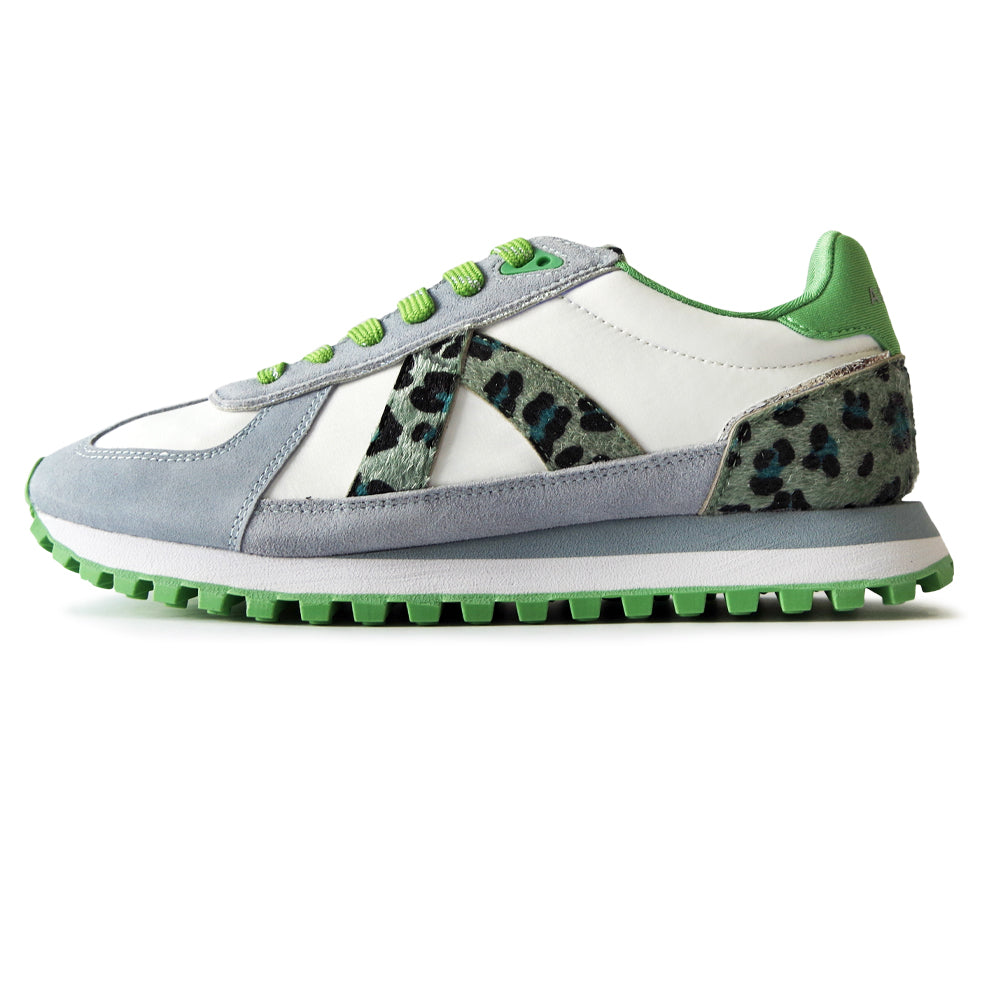 GATE GREY LEOPARD PONY HAIR GREEN