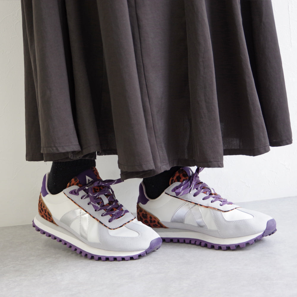 GATE WHITE SILVER LEOPARD PONY HAIR DK PURPLE