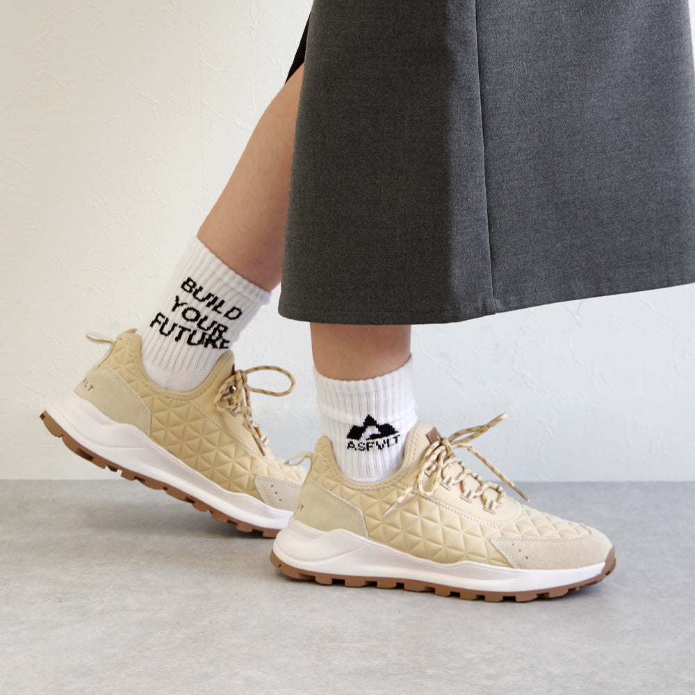 SPEED SOCKS TREK OFF WHITE TAN