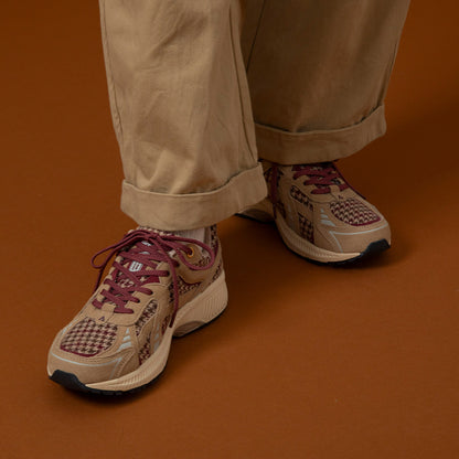 CITY RUN CR021 TAN WINE HERRINGBONE