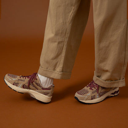 CITY RUN CR021 TAN WINE HERRINGBONE