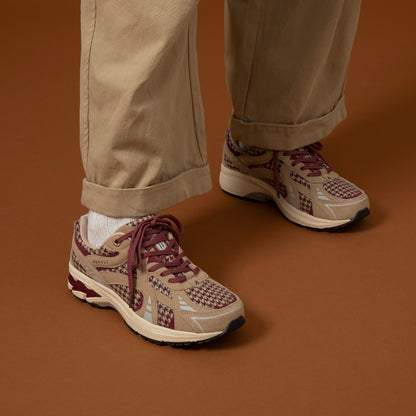 CITY RUN CR021 TAN WINE HERRINGBONE