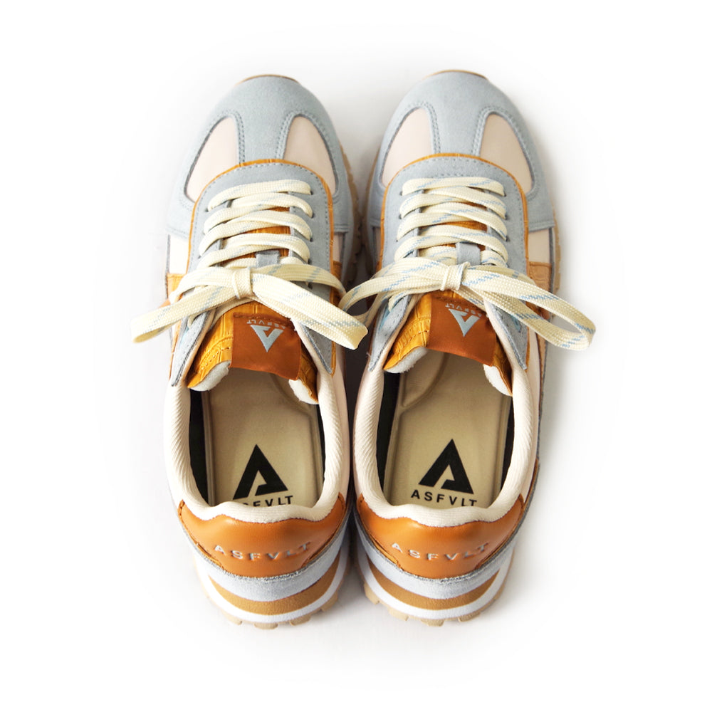 GATE GAT098 BLUE BEIGE COGNAC CROC – Asfvlt Sneakers