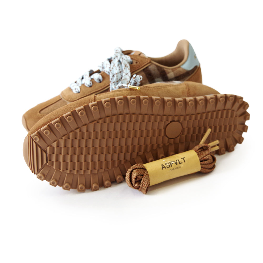 GATE GAT112 TAN CHOCO BLUE PLAID